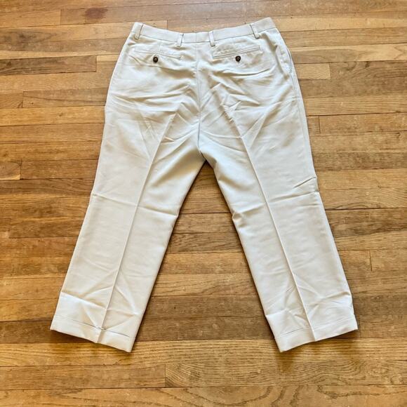 Cutter & Buck tan khaki pleated cuffed golf slacks pants size 35x26
 b22 - Picture 6 of 6